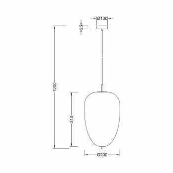 Visilica za E27 žarulju max 23W fi200mm IP20 opal BRAYTRON BV01-00102