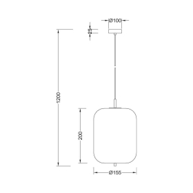 Visilica za E14 žarulju max 23W fi155mm IP20 opal BRAYTRON BV01-00104