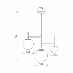 Visilica za 3xG9 žarulju max 3x10W IP20 okrugla crna BRAYTRON BV01-00107