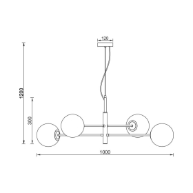 Visilica za 4xG9 žarulju max 4x10W 1000mm IP20 zlatna BRAYTRON BV01-00110