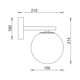 Zidna svjetiljka za G9 žarulju max 10W fi150mm okrugla crna BRAYTRON BV01-00117