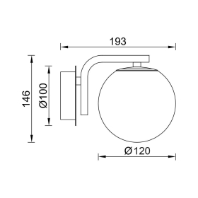 Zidna svjetiljka za G9 žarulju max 10W fi120mm crna BRAYTRON BV01-00123