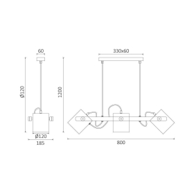 Visilica za 3xE27 žarulju max 3x23W 800mm IP20 crna BRAYTRON BV02-00011
