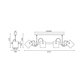 Visilica za 4xE27 žarulju max 4x23W 1070mm IP20 crna BRAYTRON BV02-00012
