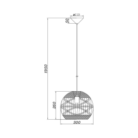 Visilica za E27 žarulju max 23W fi300mm IP20 ratan BRAYTRON BV02-00030