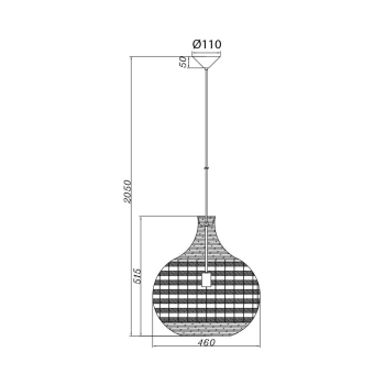 Visilica za E27 žarulju max 23W fi460mm IP20 ratan BRAYTRON BV02-00035