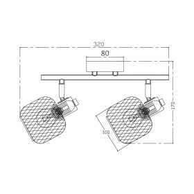 Visilica za 2xE14 žarulju max 2x23W 320mm IP20 crna-drvo BRAYTRON BV03-00011