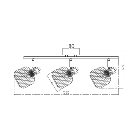 Visilica za 3xE14 žarulju max 3x23W 530mm IP20 crna-drvo BRAYTRON BV03-00012