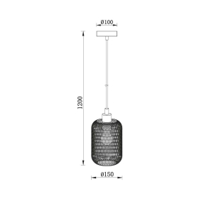 Visilica za E14 žarulju max 23W fi150mm IP20 crna-drvo BRAYTRON BV03-00014