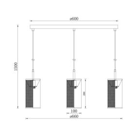 Visilica za 3xE14 žarulju max 3x23W 660mm IP20 crna BRAYTRON BV03-00021