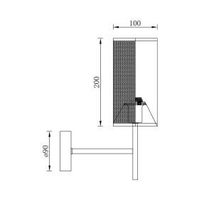 Zidna svjetiljka E14 max 23W fi100mm IP20 crna BRAYTRON BV03-00022
