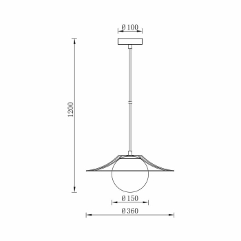 Visilica za E27 žarulju max 23W fi360mm IP20 crna BRAYTRON BV03-00040
