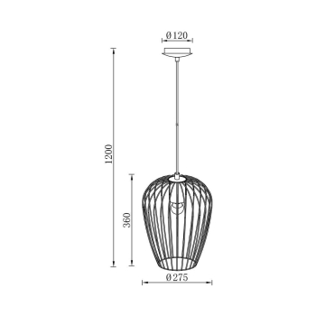Visilica za E27 žarulju max 23W fi275mm IP20 crna BRAYTRON BV03-00050