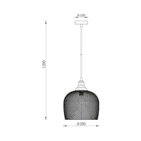 Visilica za E27 žarulju max 23W fi280mm IP20 crna BRAYTRON BV03-00060