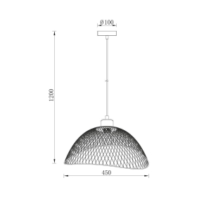 Visilica za E27 žarulju max 23W fi450mm IP20 crna BRAYTRON BV03-00061