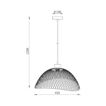 Visilica za E27 žarulju max 23W fi450mm IP20 crna BRAYTRON BV03-00061