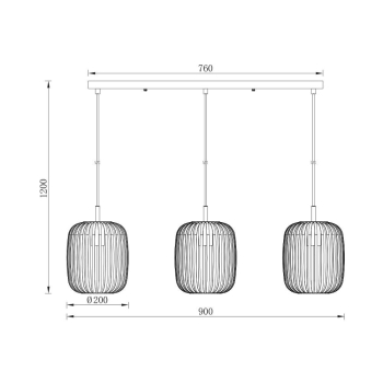Visilica za 3xE27 žarulju max 3x23W 900mm IP20 bež BRAYTRON BV03-00071