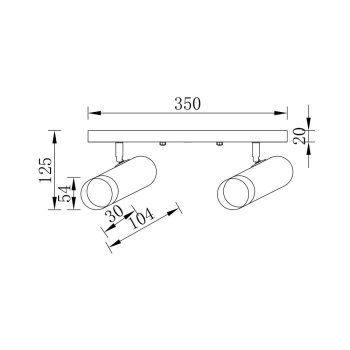 Kućište za 2xGU10 žarulju max 2x10W 350mm IP20 crno-zlatno BRAYTRON BV04-00022
