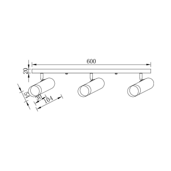 Kućište za 3xGU10 žarulju max 3x10W 600mm IP20 crno-zlatno BRAYTRON BV04-00023