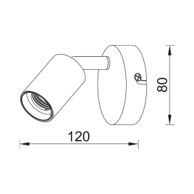 Zidna svjetiljka E27 max 23W 120mm IP20 crna BRAYTRON BV04-00030