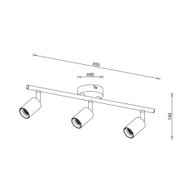 Visilica za 3xE27 žarulju max 3x23W 450mm IP20 crna BRAYTRON BV04-00032