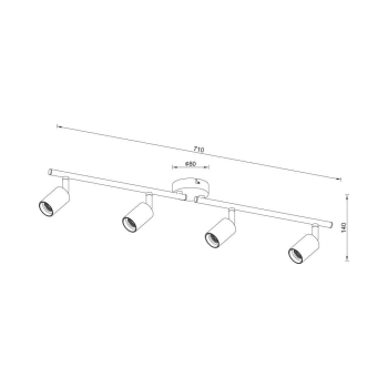 Visilica za 4xE27 žarulju max 4x23W 710mm IP20 crna BRAYTRON BV04-00033