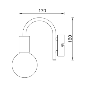 Zidna svjetiljka E27 max 23W 170mm IP20 crna BRAYTRON BV04-00034
