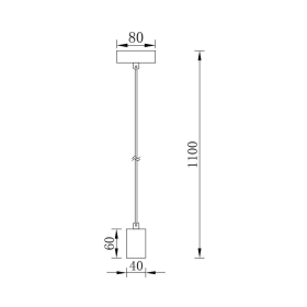 Visilica za E27 žarulju max 23W fi40mm IP20 crna BRAYTRON BV04-00060
