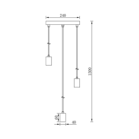 Visilica za 3xE27 žarulju max 3x23W fi240mm IP20 crna BRAYTRON BV04-00061