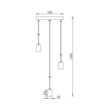 Visilica za 3xE27 žarulju max 3x23W fi240mm IP20 crna BRAYTRON BV04-00061