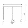 Visilica za 3xE27 žarulju max 3x23W 600mm IP20 crna BRAYTRON BV04-00062