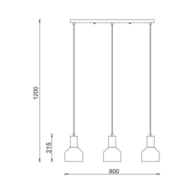 Visilica za 3xE27 žarulju max 3x23W 800mm IP20 crna BRAYTRON BV05-00011