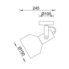 Zidna svjetiljka E27 max 23W fi150mm IP20 crna BRAYTRON BV05-00013