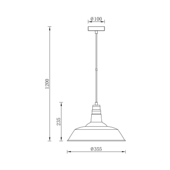 Visilica za E27 žarulju max 23W fi355mm IP20 crna BRAYTRON BV05-00022