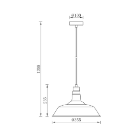 Visilica za E27 žarulju max 23W fi355mm IP20 brončana BRAYTRON BV05-00023