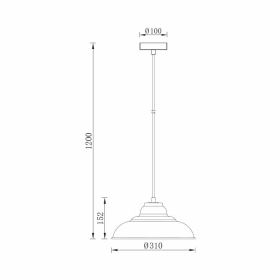 Visilica za E27 žarulju max 23W fi310mm IP20 crna BRAYTRON BV05-00024