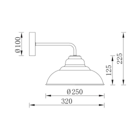 Zidna svjetiljka E27 max 23W fi250mm IP20 crna BRAYTRON BV05-00025