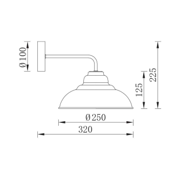 Zidna svjetiljka E27 max 23W fi250mm IP20 crna BRAYTRON BV05-00025