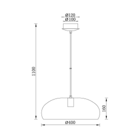 Visilica za E27 žarulju max 23W fi400mm IP20 bijela BRAYTRON BV05-00032