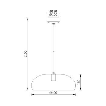 Visilica za E27 žarulju max 23W fi400mm IP20 bijela BRAYTRON BV05-00032