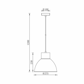 Visilica za E27 žarulju max 23W fi275mm IP20 crna BRAYTRON BV05-00042