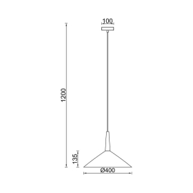 Visilica za E27 žarulju max 23W fi400mm IP20 bijela BRAYTRON BV05-00050