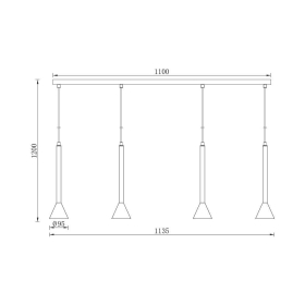 Visilica za 4xGU10 žarulju max 4x10W 1100mm IP20 crna BRAYTRON BV05-00071