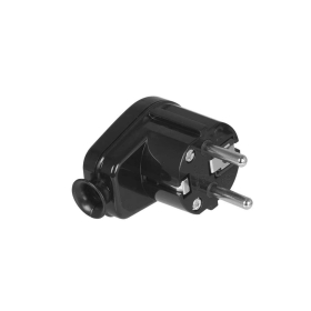 Utikač kutni Schuko 2p+Z 16A 250V crni WT-16U