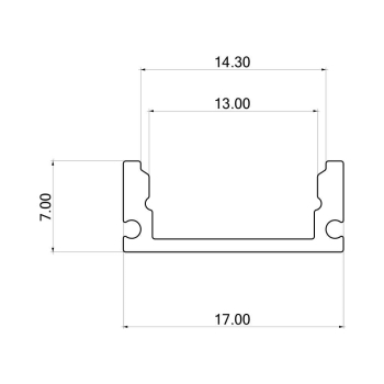Profil za LED traku nadgradni aluminijski 2m crni BRAYTRON BY39-00121