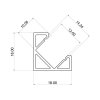 Profil za LED traku kutni aluminijski 2m srebrni  BRAYTRON BY39-01123