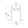 Šina za magnetsku rasvjetu 35x34x2000mm crna BRAYTRON BY41-01321