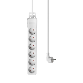 Prenosiva utičnica 6x schuko s kabelom 1,5mm2 / 3m bijela BRAYTRON BY72-00063