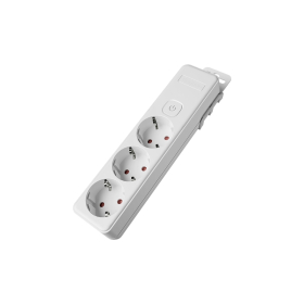 Prenosiva utičnica 3x schuko s prekidačem bijela BRAYTRON BY72-00230