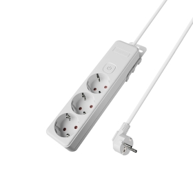 Prenosiva utičnica 3x schuko s kabelom 1,5mm2 / 3m i prekidačem bijela BRAYTRON BY72-00233
